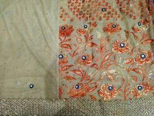 Embroidered Floral Saree With Stones