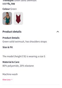Trendyol Green Solid Swimsuit