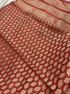 Elegant banarasi orange fabric