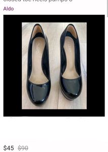 ALDO Womens Black Leather Pumps Heels