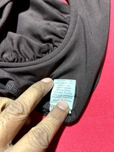 SHEIN Brown Cross Halter Crop Top – Size M