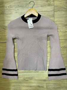 Bell Sleeve Ribbed Knit Top- Size S