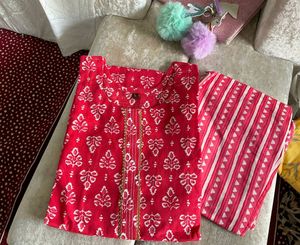 Cotton Pant And Kurti Set