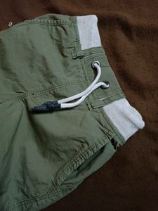 Green Cargo Track Pants For Boys