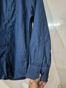 Navy Blue Patterned Shirt