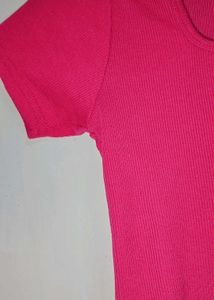Cute Pink Ribbed Top