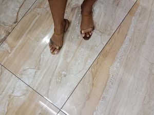 Bronze Ankle Strap Heels