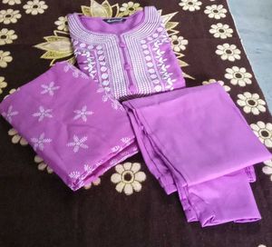 Purple Embroidered Salwar Kameez Set