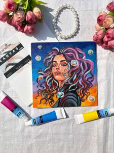 Mini Abstract Woman Painting On Canvas