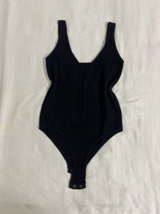 Black Ribbed Bodysuit fits S/M