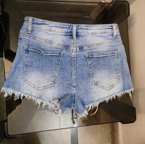 Denim Frayed Shorts