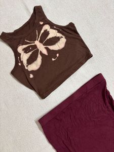 Tank Top And Skirt Co-ord Set Combo