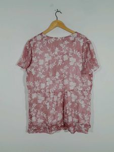 Pink Printed Oversized Top Women&#39;s