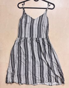 H&M Black and White printed mini dress