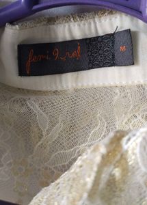 Cream and golden net Top