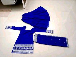 Blue Embroidered Kurta Set