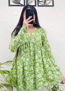 Green Floral Print Kurti