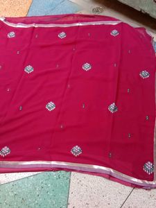 Pink Embellished Saree