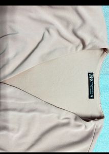 Blush Pink Ruched Bodycon Dress (ZARA)