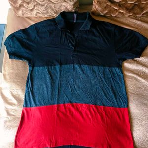 🛍️ Stylish Color Blocked Polo T-Shirt ⭐⭐⭐