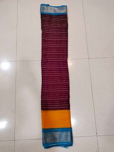 Striped Color Block Saree