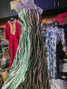 Stylish Green Striped Dress