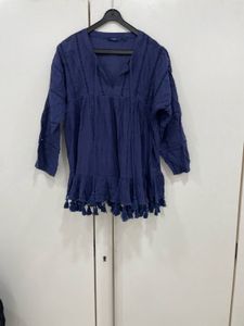 💙Boho Chic,Effortless Fit|NEXT Navy Tassel Tunic✨