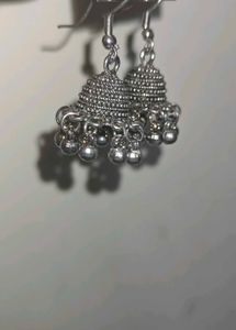 Silver Jhumka Earrings