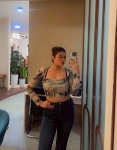 Marble  Patterned Crop Top