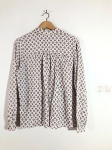 Off White Printed Top