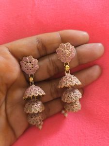 Baby Pink Traditional Jhumka