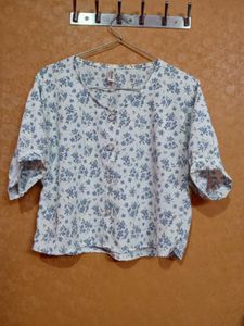 Floral Print Button-Up Top