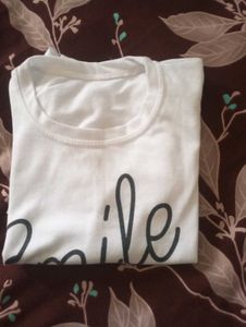 Cute 'Smile' Graphic White Tee