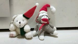Christmas Plush Keychain Duo