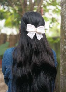 White Knitted Hair Bow