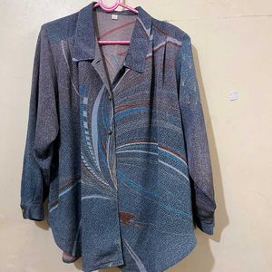 Abstract Print Oversized Shirt