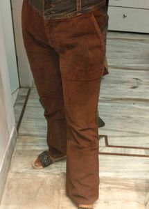 Stylish Brown Denim And Corduroy Jeans