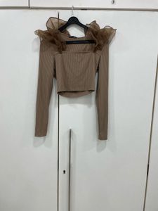 🤎 The Mocha Ballet Top: ZARA Ruffle Dream! 🩰