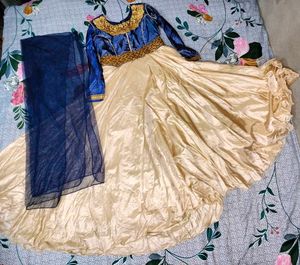 Embroidered Blue &amp; Gold Gowns