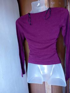 Burgundy Long Sleeve Top