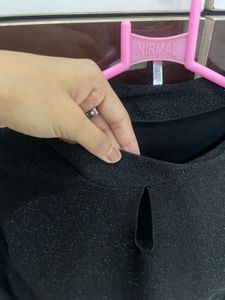 Sparkly Black Top with Keyhole Detail