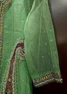 Green Net Kurta Set