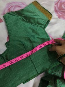 Green Silk Saree with Pattern
