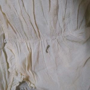 Cream Jacket with Ruffle Detail