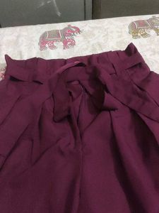 Maroon Wide Leg Pants