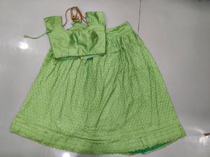 Mint Greet Lehenga Choli Set With Dupatta