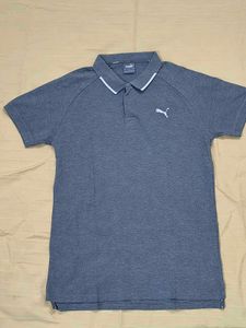PUMA Grey Polo T-Shirt Men