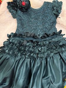 Teal Colour Baby Girl Dress Up to 4 Years
