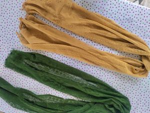 Vintage Scarves - Green &amp; Gold