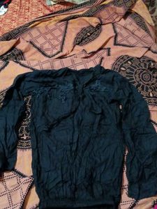 Elegant Black Embroidered Top